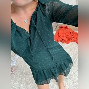green winter dress perfect for xmas time!